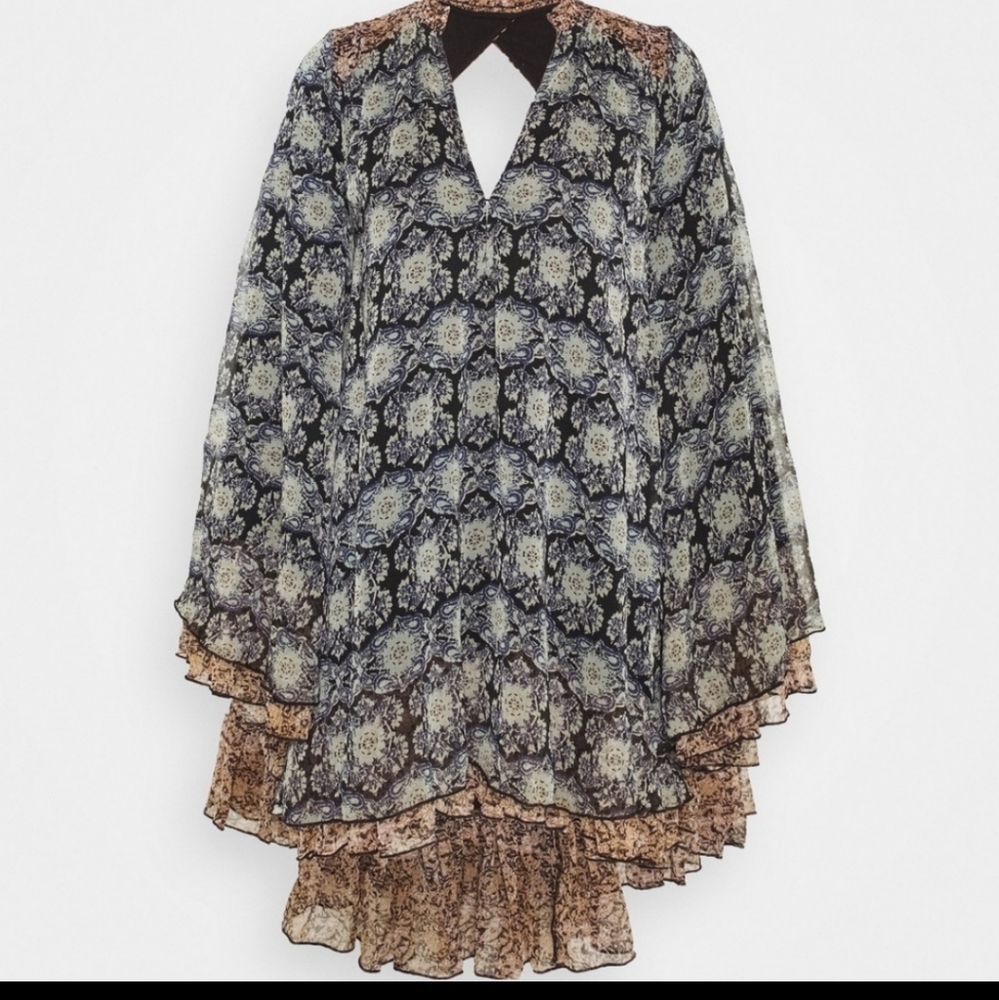 Free People × Gabi Tunic Bell Sleeve Swing Dress - Picture 3 of 4